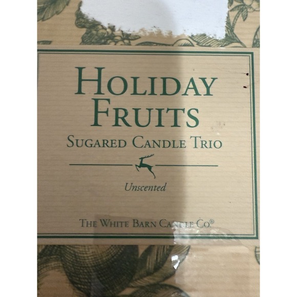 White Barn Holiday CANDLES Sugared PEAR • Glitter • Unscented • Wrapped • Rare - Picture 5 of 8